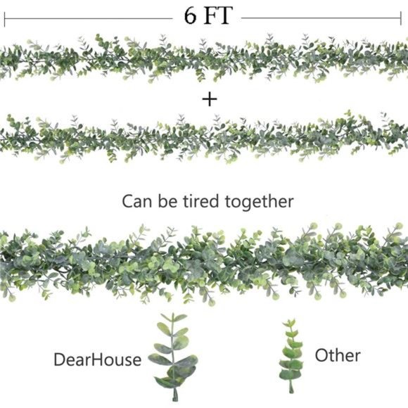 6 Pack Faux Eucalyptus Garland Plant, Artificial Vines Hanging Eucalyptus Leaves - Picture 7 of 7